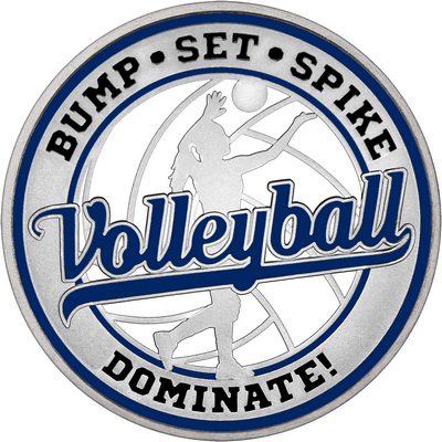 Navy Blue "Volleyball" with Navy Blue Outer Circular Borders
